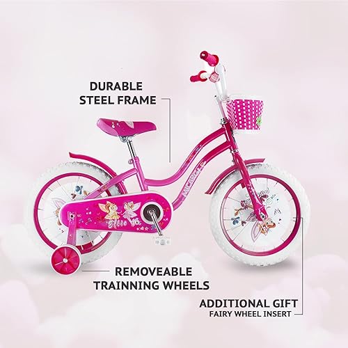 Miniatura 3 de MICARGI Ellie - Bicicleta para niños y niñas, estilo libre, de 12, 16 pulgadas, con ruedas de entrenamiento, 20 pulgadas con soporte para niños,