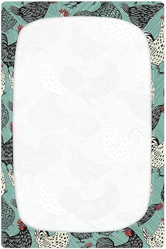 Miniatura 3 de Kigai Fitted Crib Sheet for Boys Girls,Cute Rooster Jersey Knit Baby Sheet for Standard Crib and Toddler Bed Mattresses, Cozy Soft Breathable, 28 x