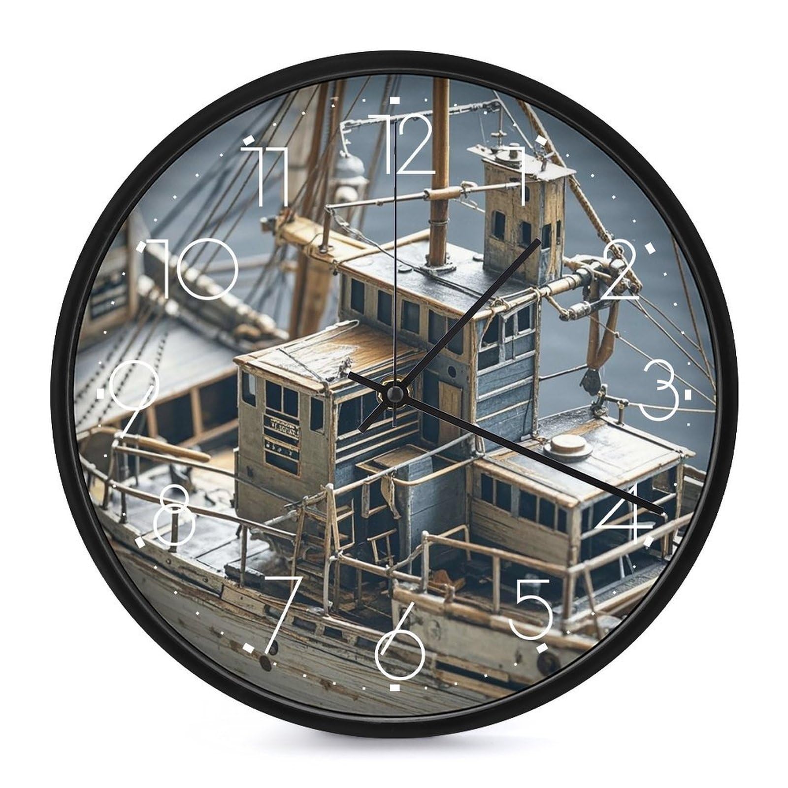 Horloge murale bateau silencieuse et précise sans tic-tac de 25 cm