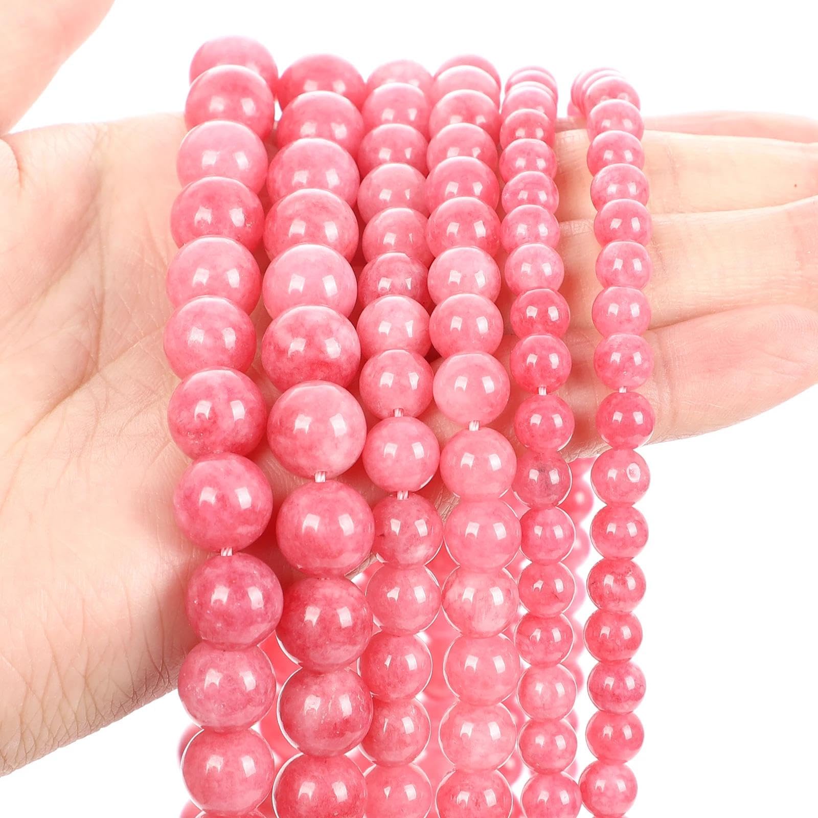 Naturalne Czerwone Koraliki Z Kamienia Tygrysie Oko Różowy Agat Kwarcowy Jade Koraliki Dystansowe Luzem Do Tworzenia Biżuterii DIY Bransoletka Akcesoria Naszyjnikowe,Czerwone Żyły,12mm - Ok. 30szt