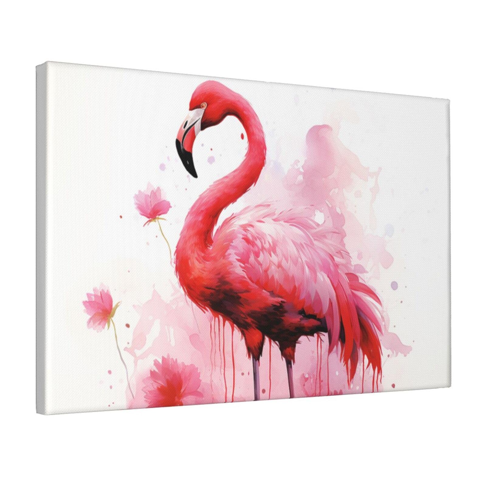 Framed Wall Art for Living Room Art Work, Flamingo Watercolor Picture Prints Modern Office Wall Paintings Poster Aesthetic Wall Decorations for Home Decor Ready To Hang 12"x18"