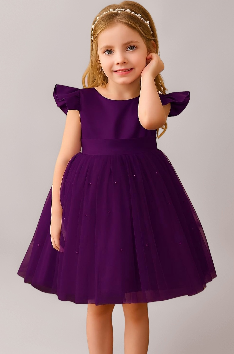 Delima Fashion Girls Net Dress - Latest Frock for Girls