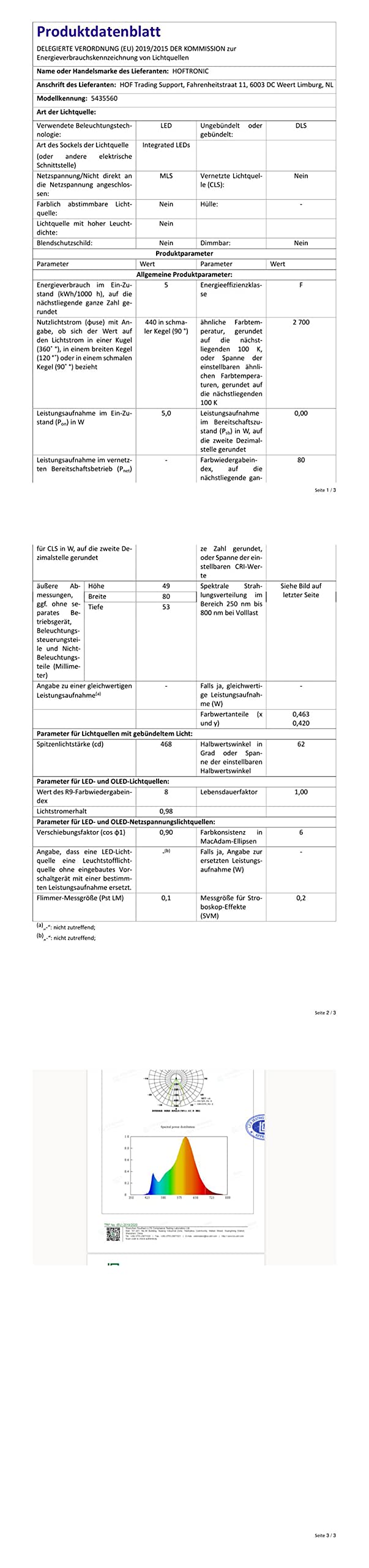 HOFTRONIC 10x Nola - LED Einbaustrahler 68mm Weiß - IP65 Wasserdicht für Außen, Dachüberstand und Bad - 5W 480lm - 2700K Extra Warmweiß - Deckeneinbauleuchte Einbauspots