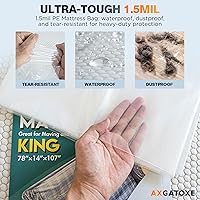 Vista 3 de Bolsa de plástico para colchón para mudanza y almacenamiento, funda impermeable para colchón, protector de colchón para suministros de mudanza