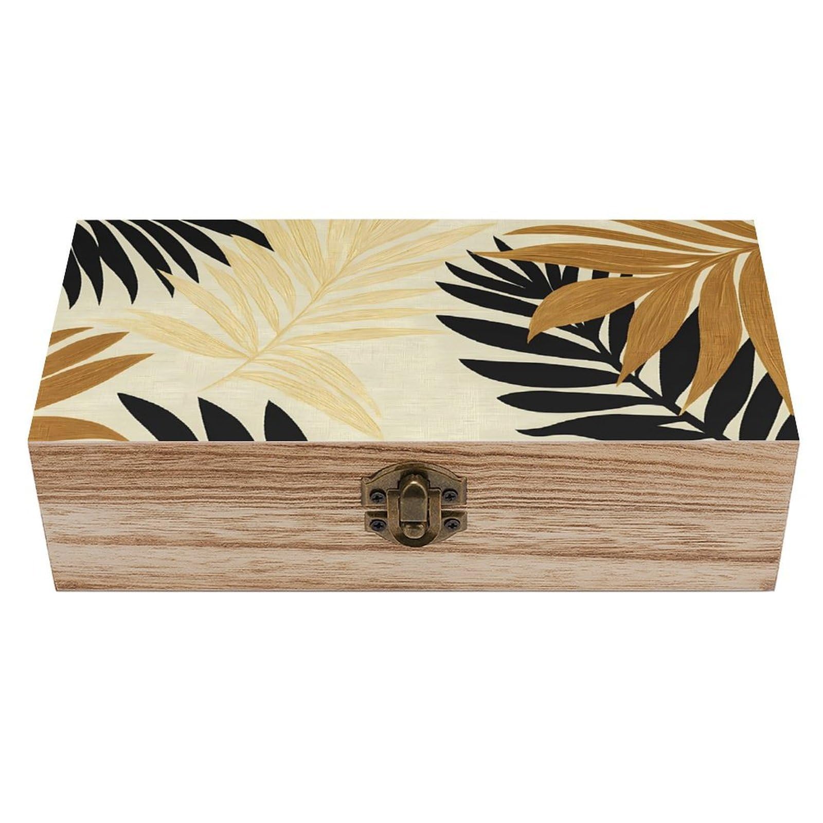 HLBSDM Vintage Summer Leaves Retro Wooden Storage Box Jewelry Art Gift Boxs Decorative Keepsake Boxes