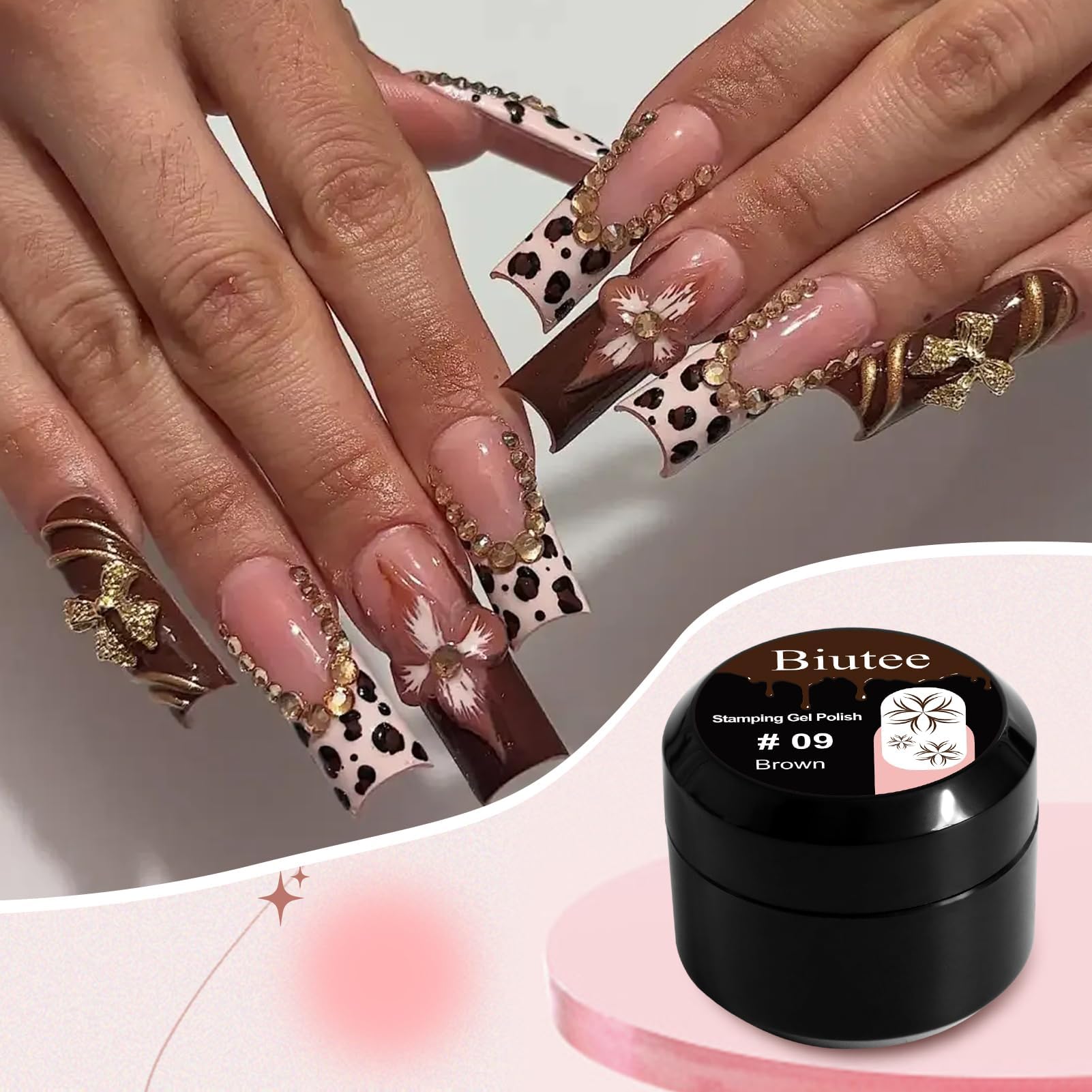 Biutee Vernis en Gel, 12 Farben UV Nagellack 8ml Gel de Stamping Nagellack Nail