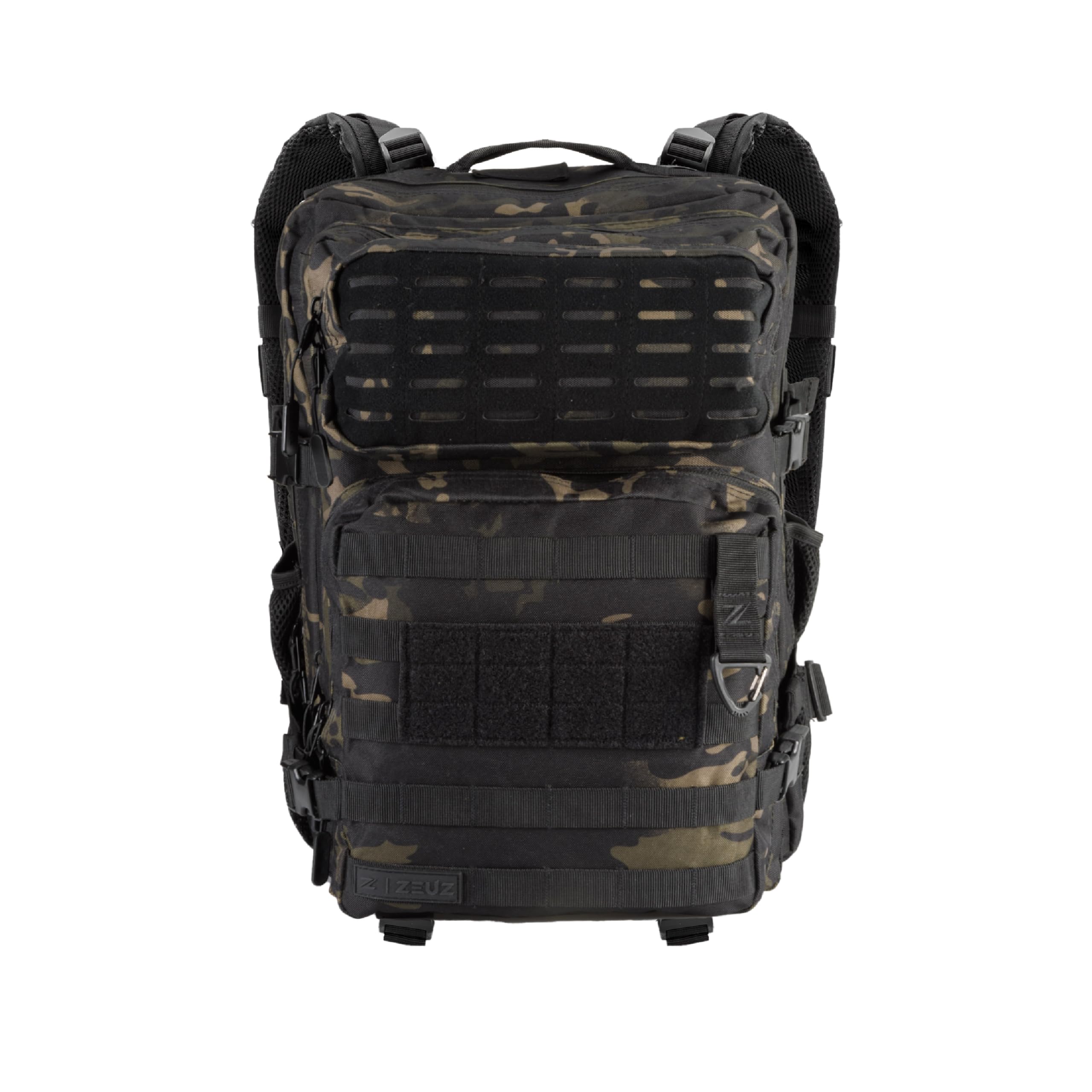 ZEUZ Tactique Sac à Dos Femme & Homme pour Fitness & CrossFit - Sac à Dos - Sac de Sport - Militaire Army Bag - Sac de Sport - 45 Litres - Camo Noir, 45 Liter
