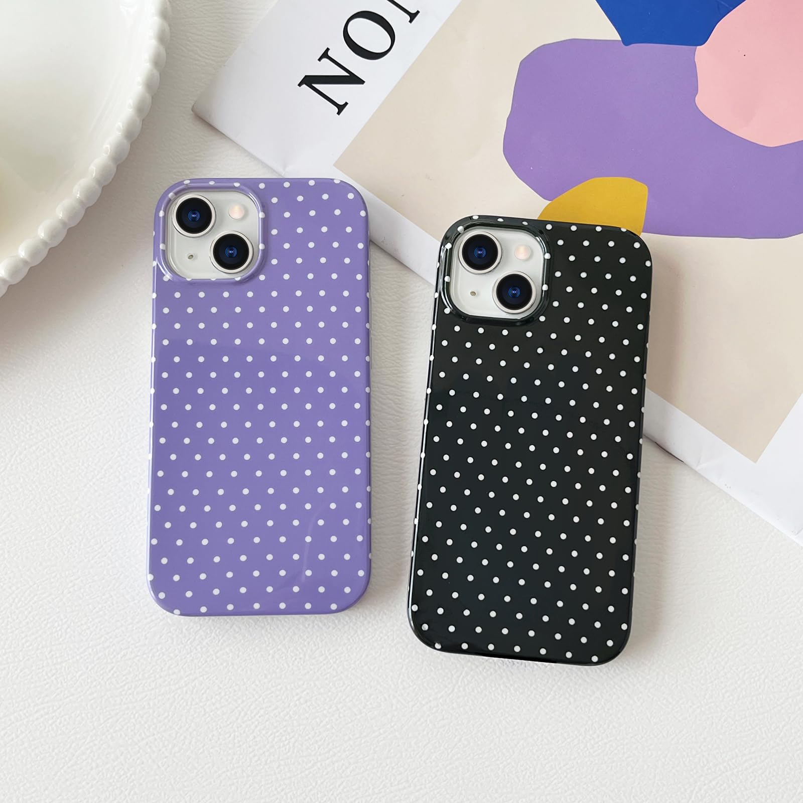 Amazon.com: Yeddabox for iPhone 13 Case Cute Polka Dot Phone Case