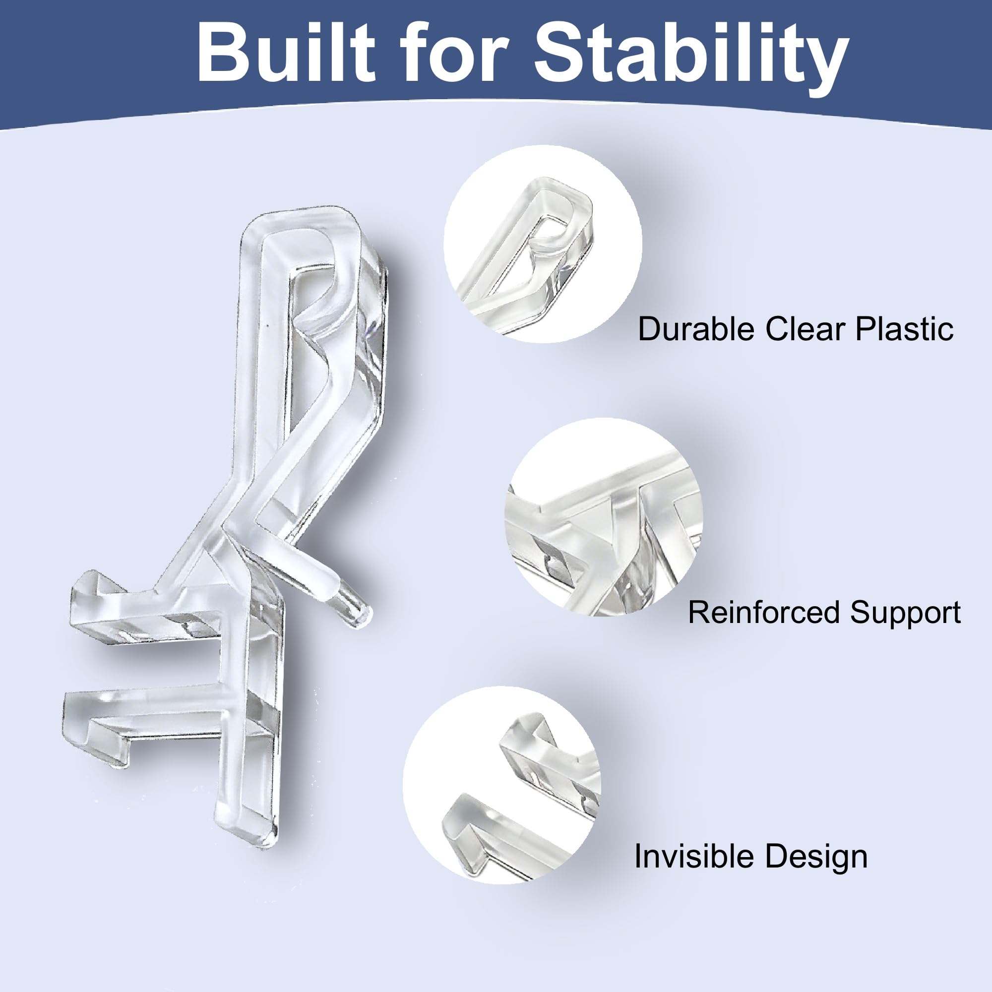 20 PCS Hidden Channel Valance Clips, 1-7/8 Inch Blind Clips for Valance, Seamless Look Blind Valance Clips Replacement for Wood & Faux Wood Blinds with Groove - 3