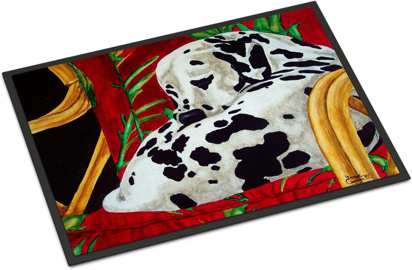 Caroline's Treasures AMB1099JMAT Bath Day Dalmatian Doormat 24x36 Front Door Mat Indoor Outdoor Rugs for Entryway, Non Slip Washable Low Pile, 24H X 36W