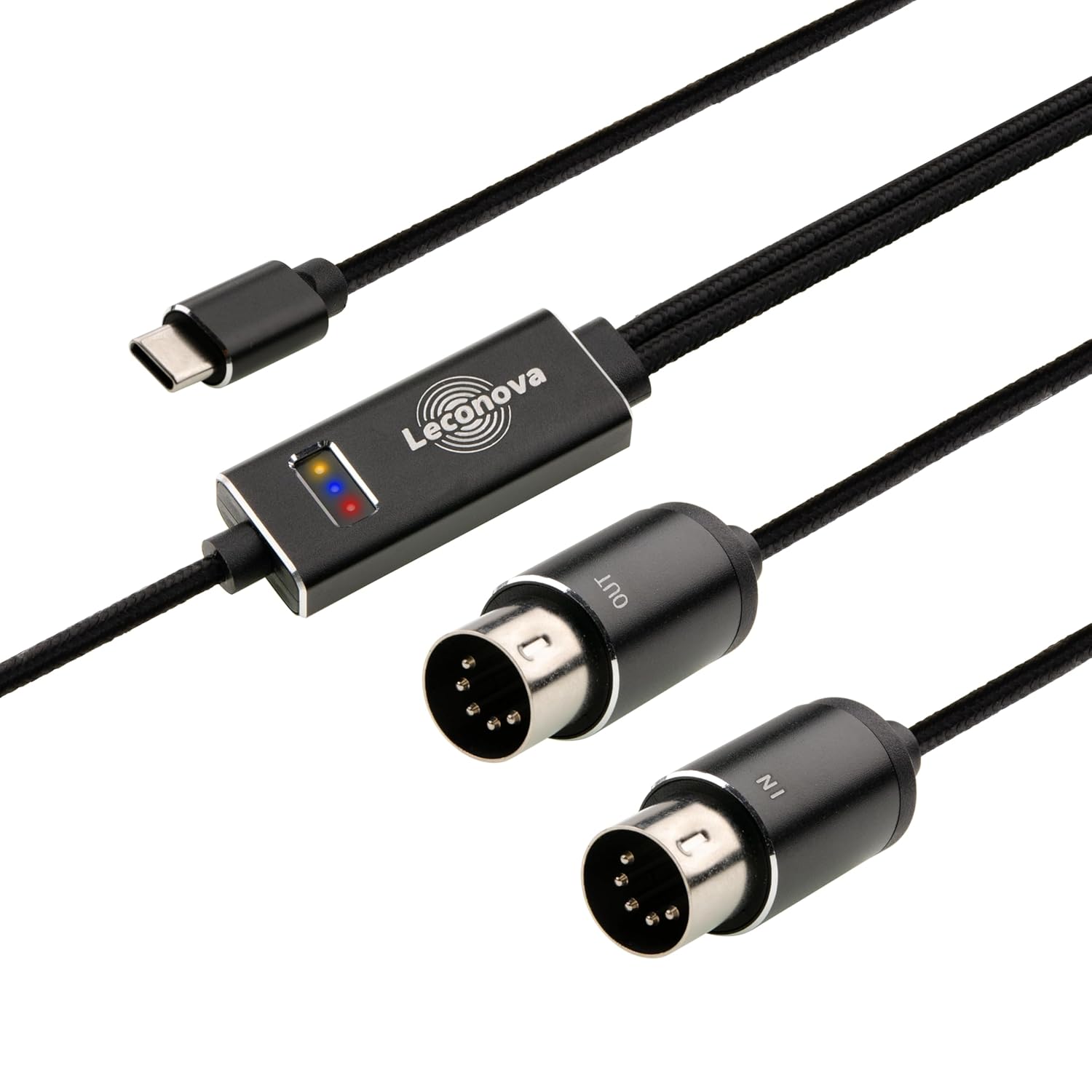 MIDI to USB Cable USB-A/USB-C 2M 16 Channel MIDI Interface, Plug & Play for Keyboard/Synthesizer/Piano/Drum Machine, Compatible with Roland/Yamaha,Windows/Mac/Android,6.5 Ft(midi-USB-c)