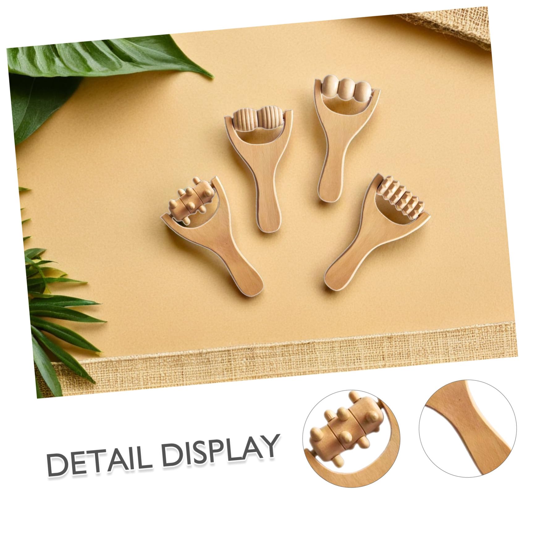 8 piezas Rodillo de Masaje de Madera Herramientas de Masaje Portátiles para Pies Espalda y Cuello Diseño Ergonómico para Relajación Casa Aire