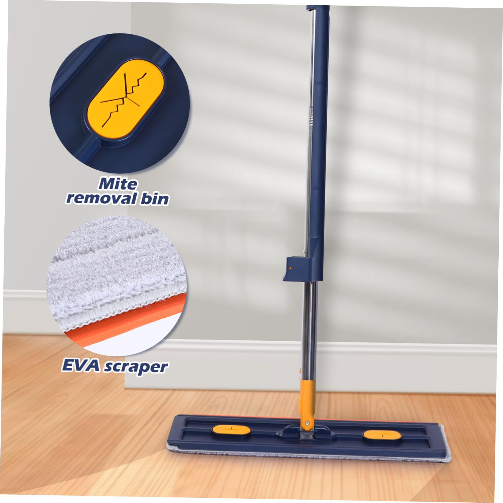Trapeador Plano de Microfibra para Suelos Rotación 360 Grados y Deshidratación Rápida, Herramienta de Limpieza para Pisos y Azulejos