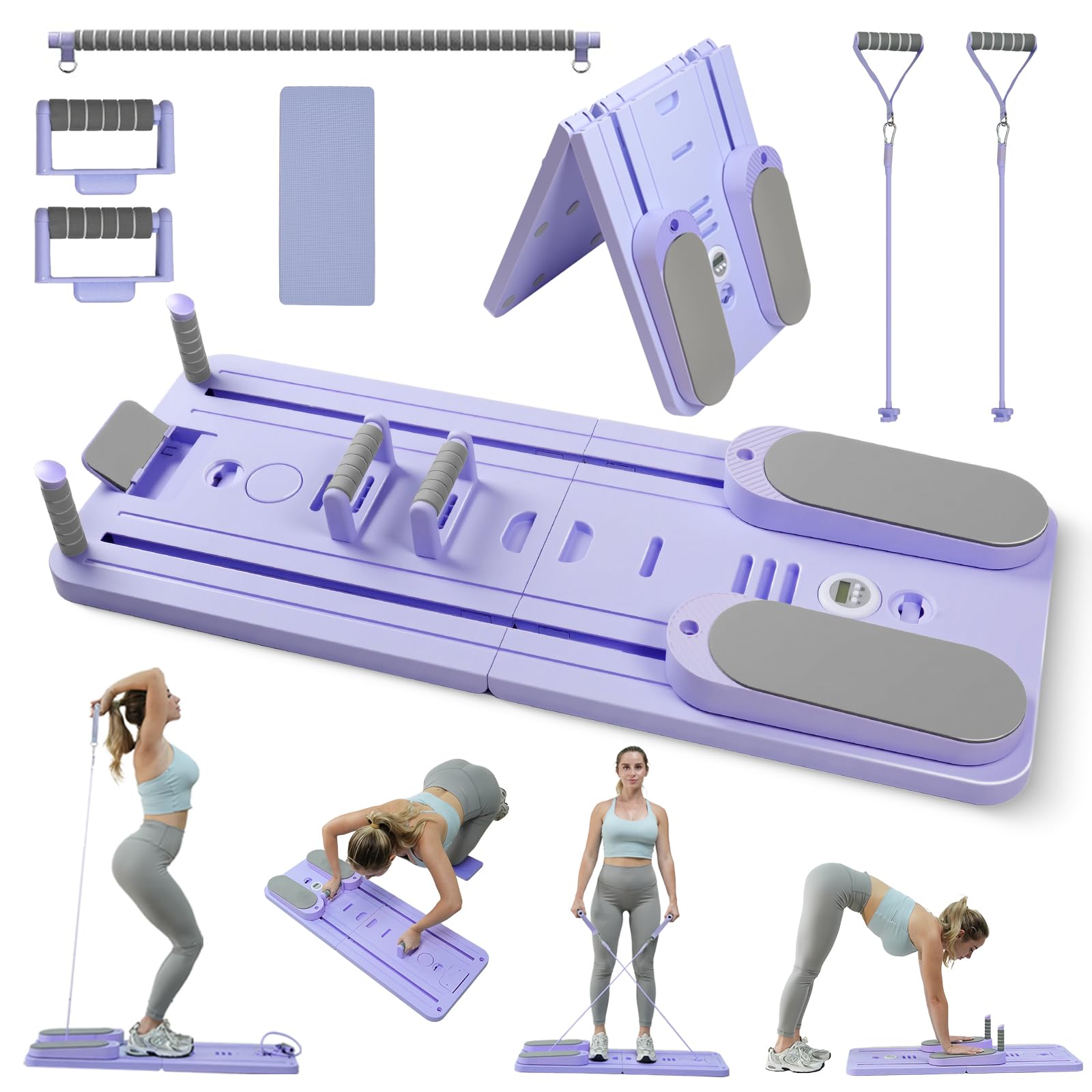 Pilates Reformer Set 6 in 1 Multifunctional Abdominal Pilates Board for Home Workout Equipment