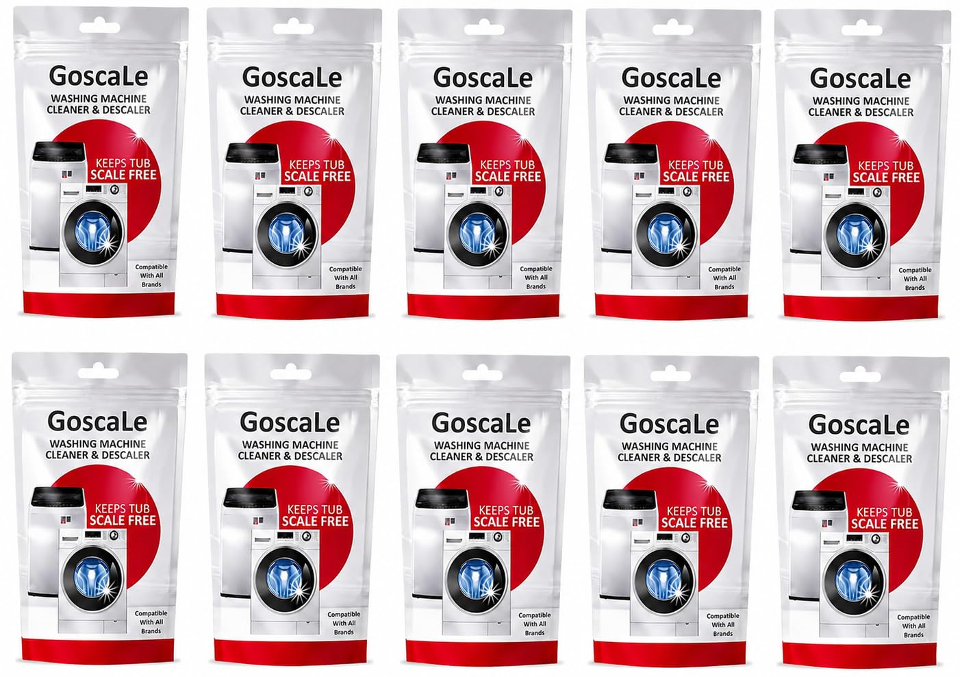 Washing Machine Cleaner Descaling Powder for Front Load and Top Load Washing Machines | Washing Machine Drum Cleaner & Tub Cleaner | Pack of 10-image-48