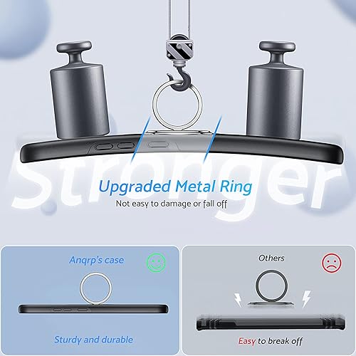 Miniatura 3 de Anqrp Hidden Series - Funda para Galaxy S22 5G, con soporte que no se cae, anillo de metal de 360, grado militar de 15 pies, funda protectora a