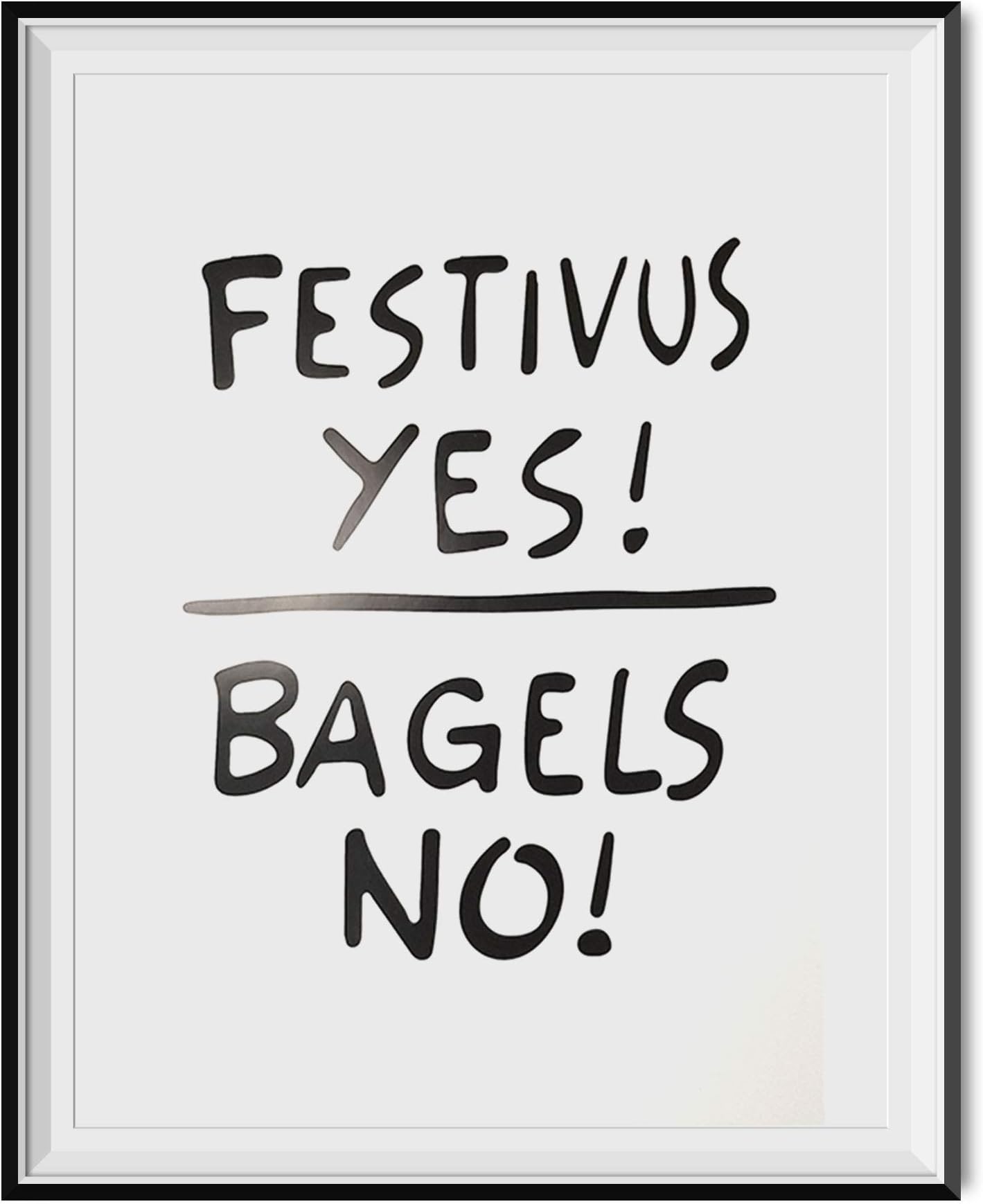 My Party Shirt Festivus Yes Bagels No Sign Poster Seinfeld Cosmo Kramer Holiday