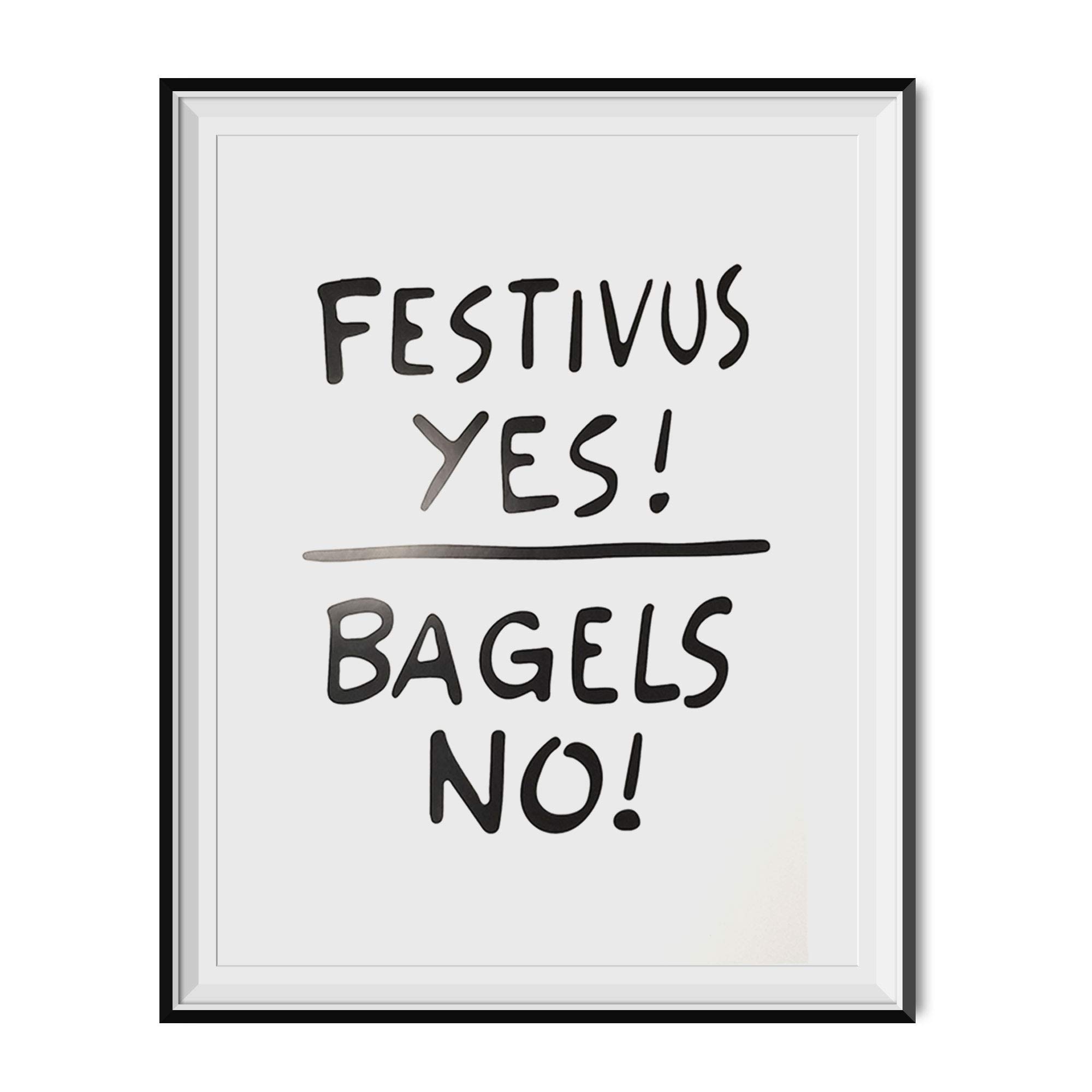My Party Shirt Festivus Yes Bagels No Sign Poster Seinfeld Cosmo Kramer Holiday
