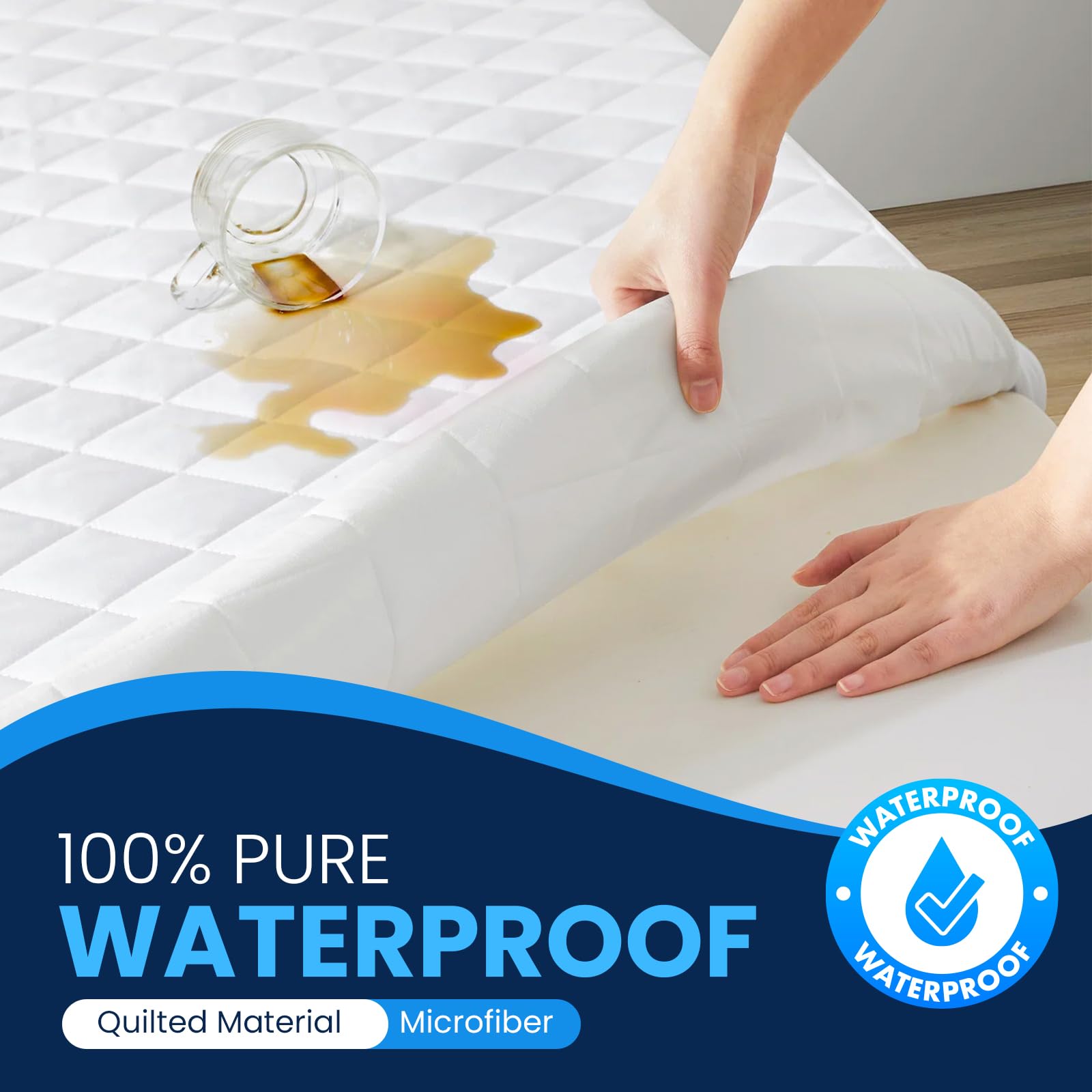 Sunshine Comforts Waterproof Mattress Protector Super King, Premium Quilted Soft Super King Mattress Protectors - Image 2