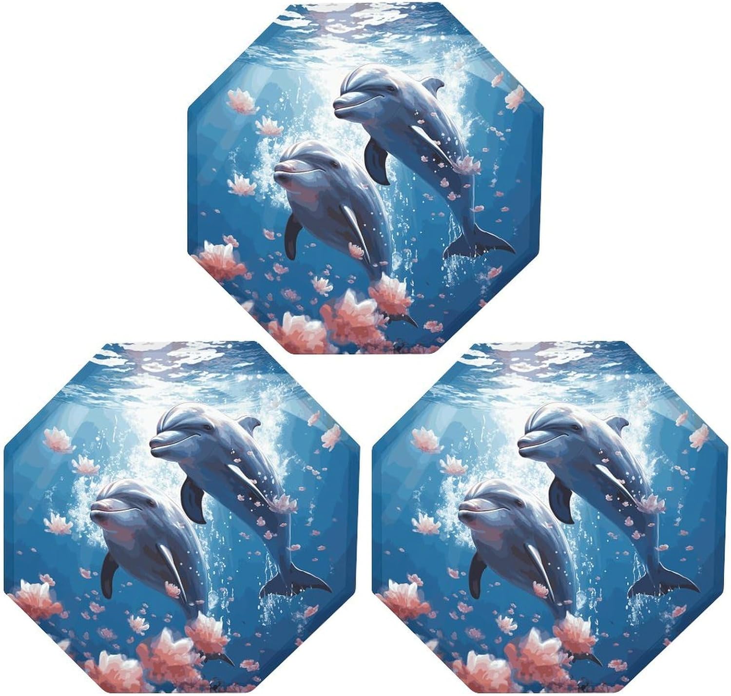 Ctagon Metal Sign for Home, Modern Display Plate for Kitchen, Dolphins in Love Plates Accent Hanging Wall Decorations 3PCS for Living Room, Bedroom, Hallway, Hotel