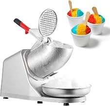 LEEVOT Electric Double Blade Ice Crusher 380 W Snow Cone Machine 2200 RPM Minced Ice Machine Commercial Household 85 kg/H Stainless Steel for Restaurants Bars