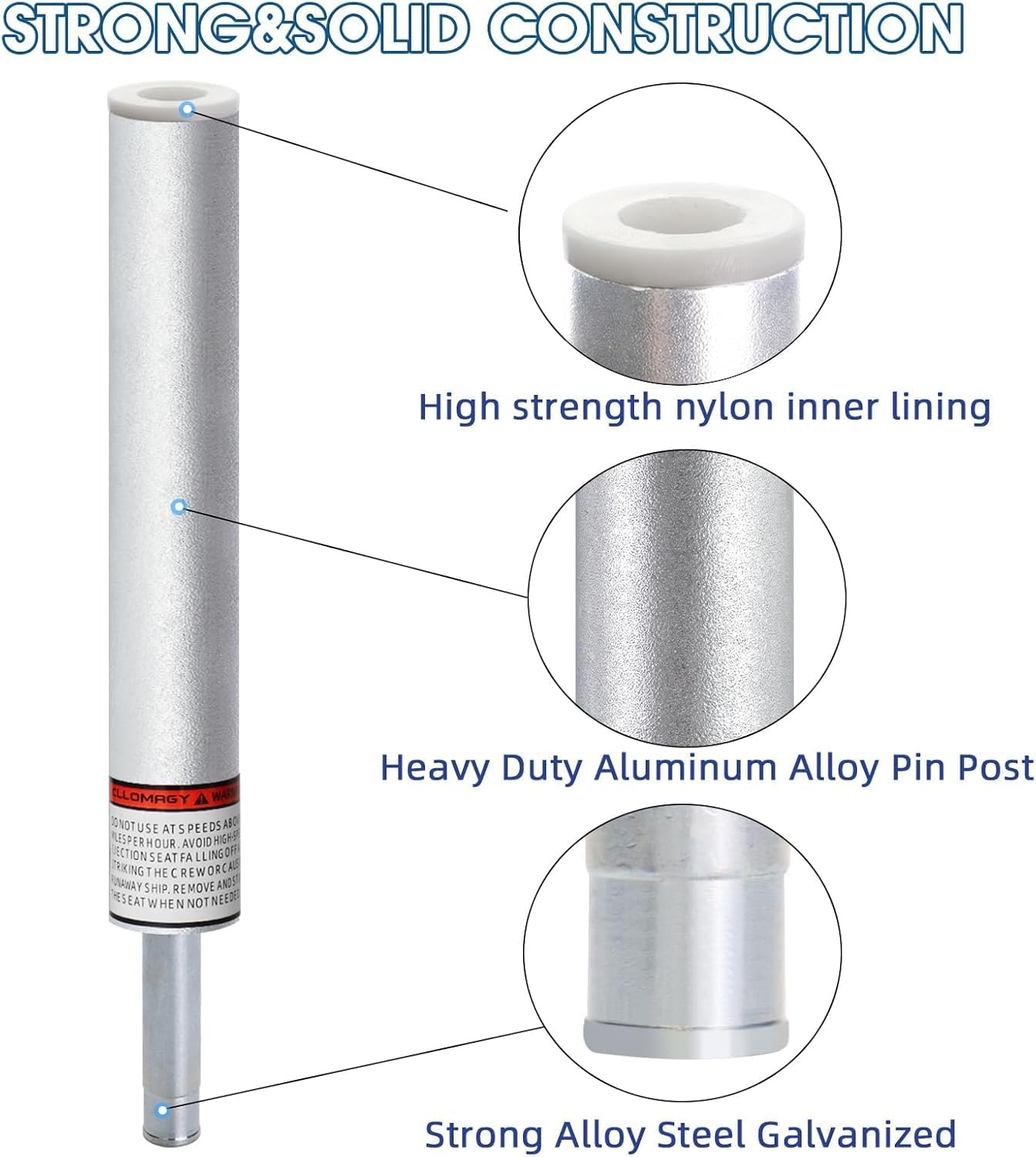 3/4" Boat Seat Pin Post,Marine Boat Seat Pedestal Base Post for Mounting Boat Seat,Boat Seat Pedestal Post Lock-in Aluminum Boat Seat Extension Post Pole for Marine Pontoon Boat Fishing Boat Bass Boat