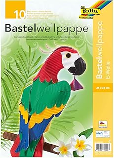 ورق مقوى مموج 25 × 35 سم، 10 ورقات، ألوان متنوعة من فوليا 740409