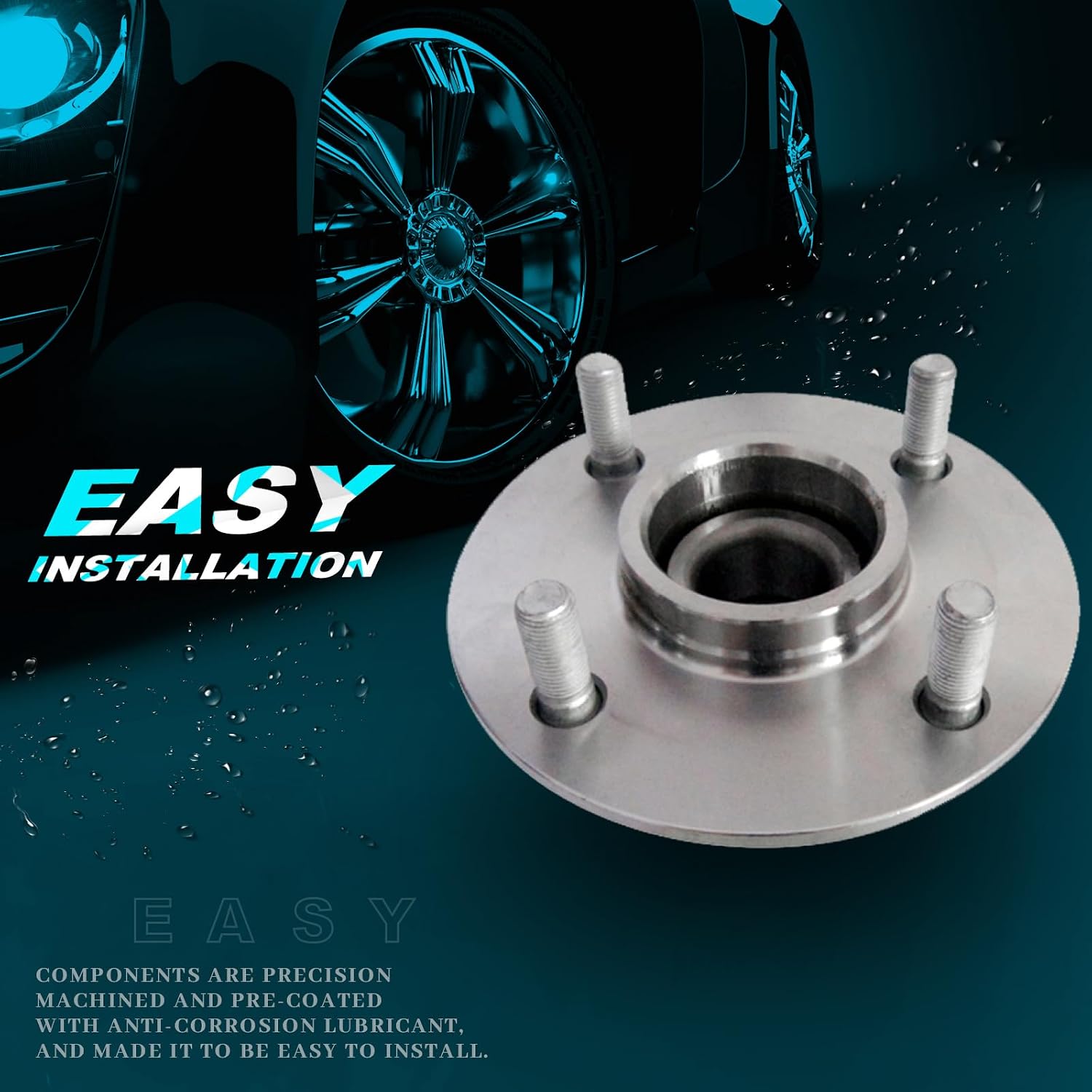 IRONTEK 512016 Rear Wheel Bearing and Hub Assembly Compatible for Nissan 1993-2001 Altima/ 1990-1995 Axxess/ 1988 Maxima/ 1989-1992 Stanza 4 Lugs 1PCS