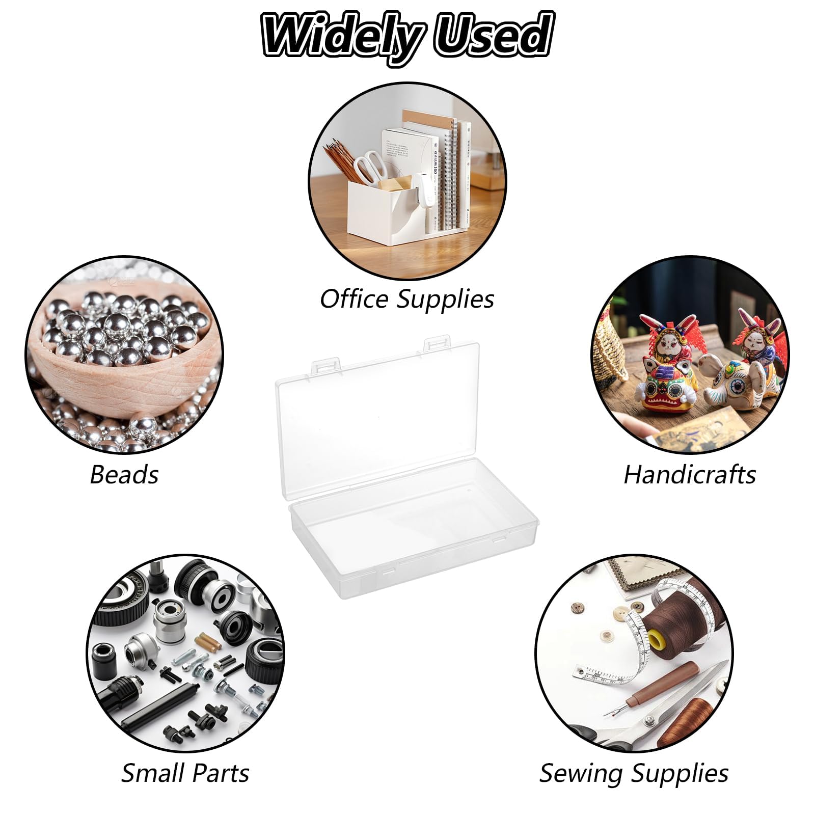 Wisebom Kleine opbergdozen, 10 stuks, opbergdozen met deksel, kleine plastic doos, sorteerdoos, opbergorganizer voor speelkaarten, kleine voorwerpen, kralen, pillen, sieraden (10,5 x 7,5 x 2,5 cm