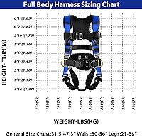 Vista 6 de TRSMIMA Arnés de seguridad para protección contra caídas, kit de arnés de techo para hombre, arnés de construcción de cuerpo completo con cordón