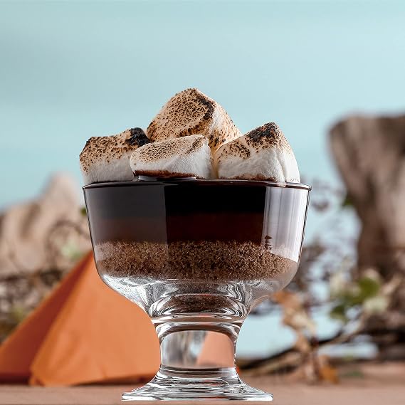 LAV Ice Cream Glass Bowls 4 Piece- Glass Dessert Cups for Dessert, Dish 9.5 oz - Clear Bowls Dessert