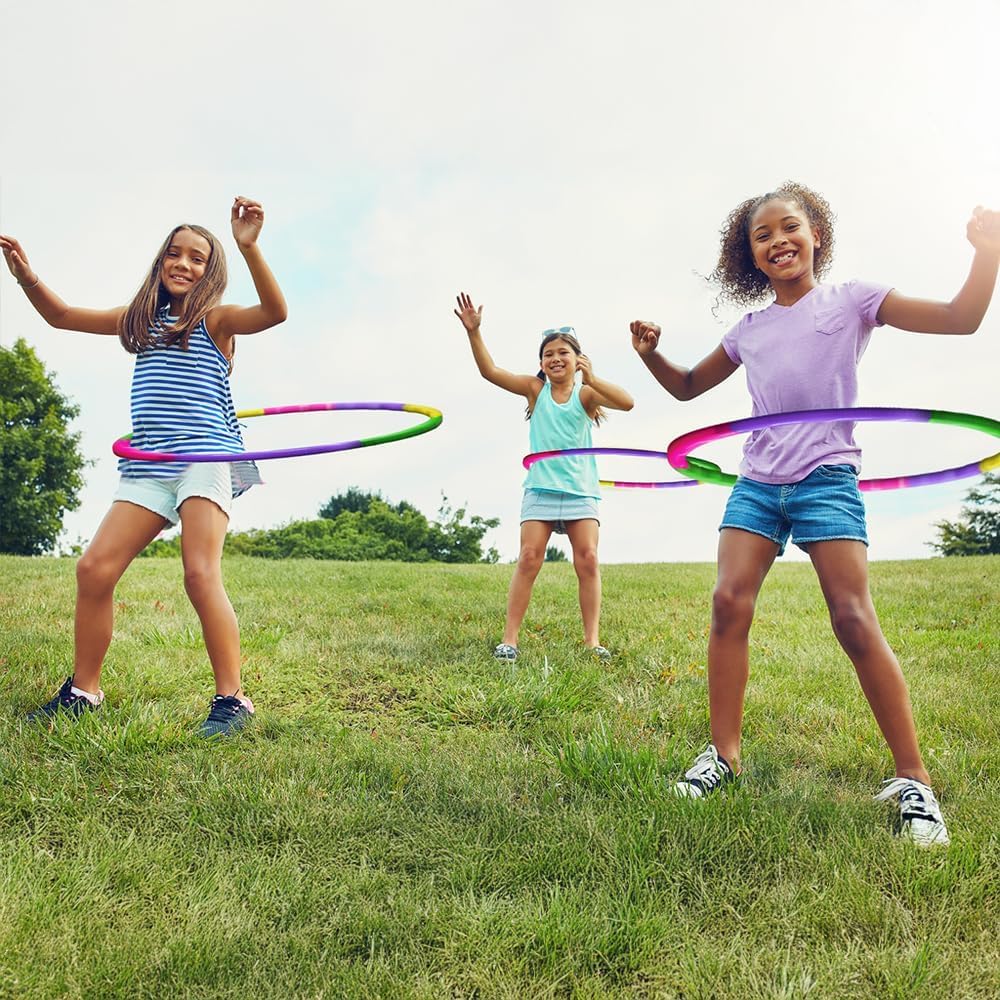 Hula Hoop obręcz dla dzieci, 7 części, plastikowa, zdejmowana, 60 cm, Hullahub obręcz dla dzieci, regulowana Hula Hup obręcz do fitnessu, gimnastyki, gier tanecznych, dla dzieci i dorosłych