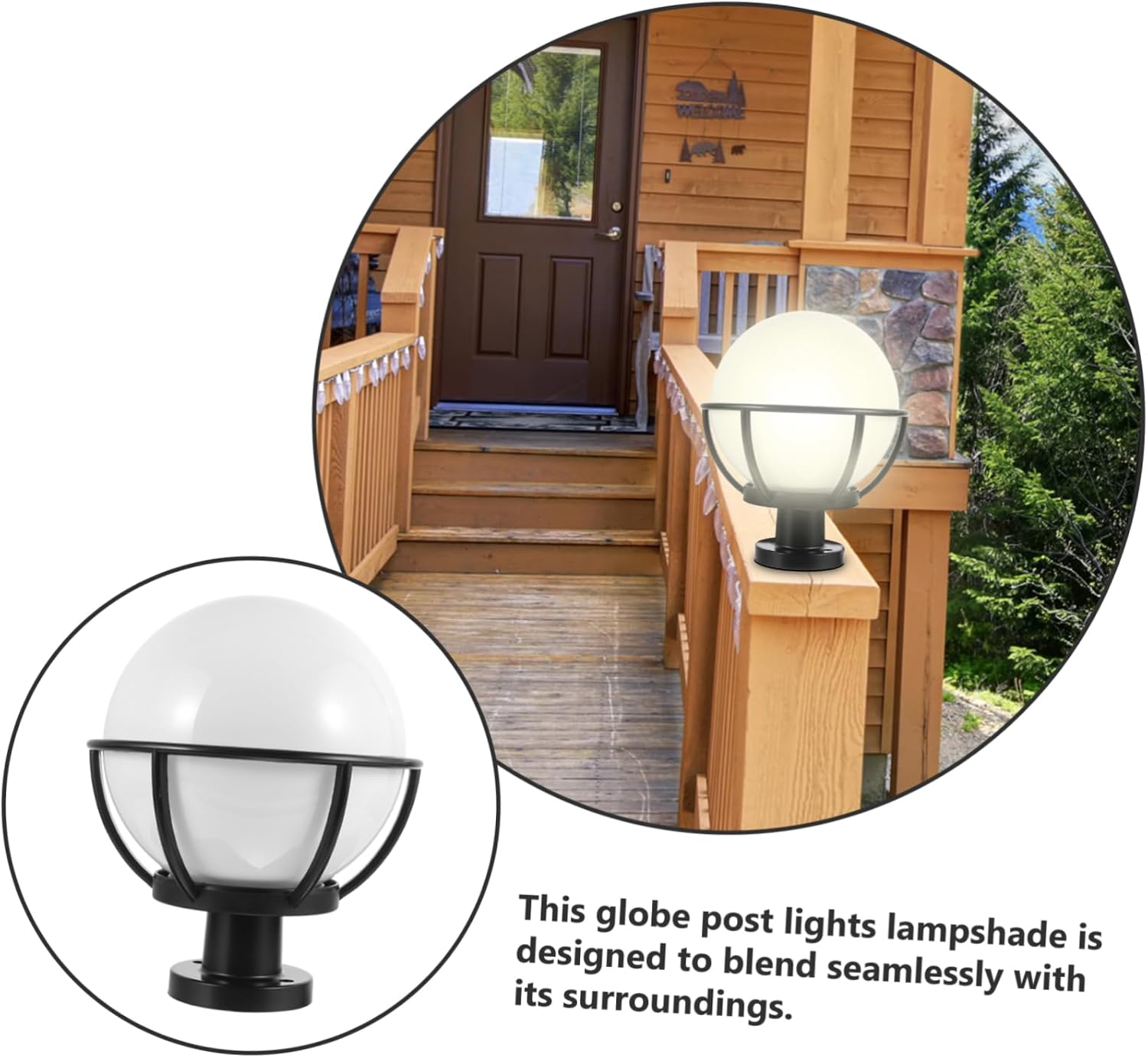 Outdoor Lamp Post Lampshade Acrylic Lampshade for Garden Outdoor Decorative Light Fixture Cover Globe Decor