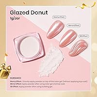 Vista 3 de Beetles Polvo de Uñas Cromado Blanco para Uñas de Gel, Polvo de Uñas Cromado Perlas, Polvo de Uñas con Efecto Espejo, Polvo de Uñas de Gel