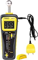 General Tools MMD950 Moisture Meter - Pin/Pinless Humidity Detector for Wood, Drywall, Concrete - Deep 4" Sensing