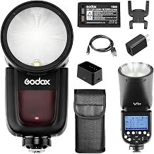 Godox V1-C TTL Round Head Flash for Canon, 76Ws 2.4G X System Speedlite