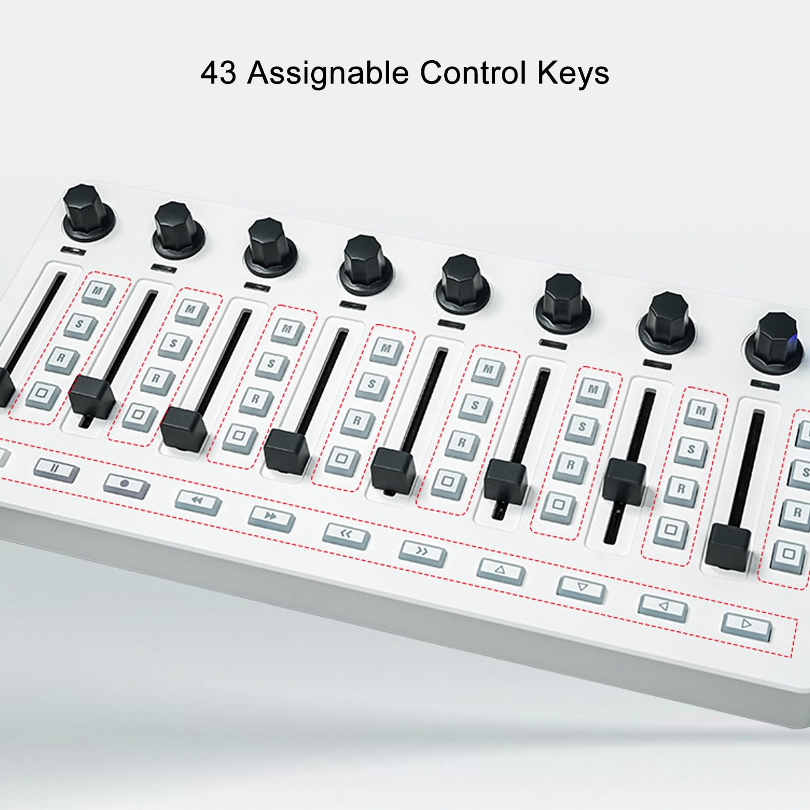 Professioneller MIDI -Controller -Mixer mit Bluetooth -USB -Konnektivität 8 Druckknöpfe 43 Steuerschlüsseln 8 Knöpfe tragbare Musikproduktionsausrüstung für Studio -DJs Musicians