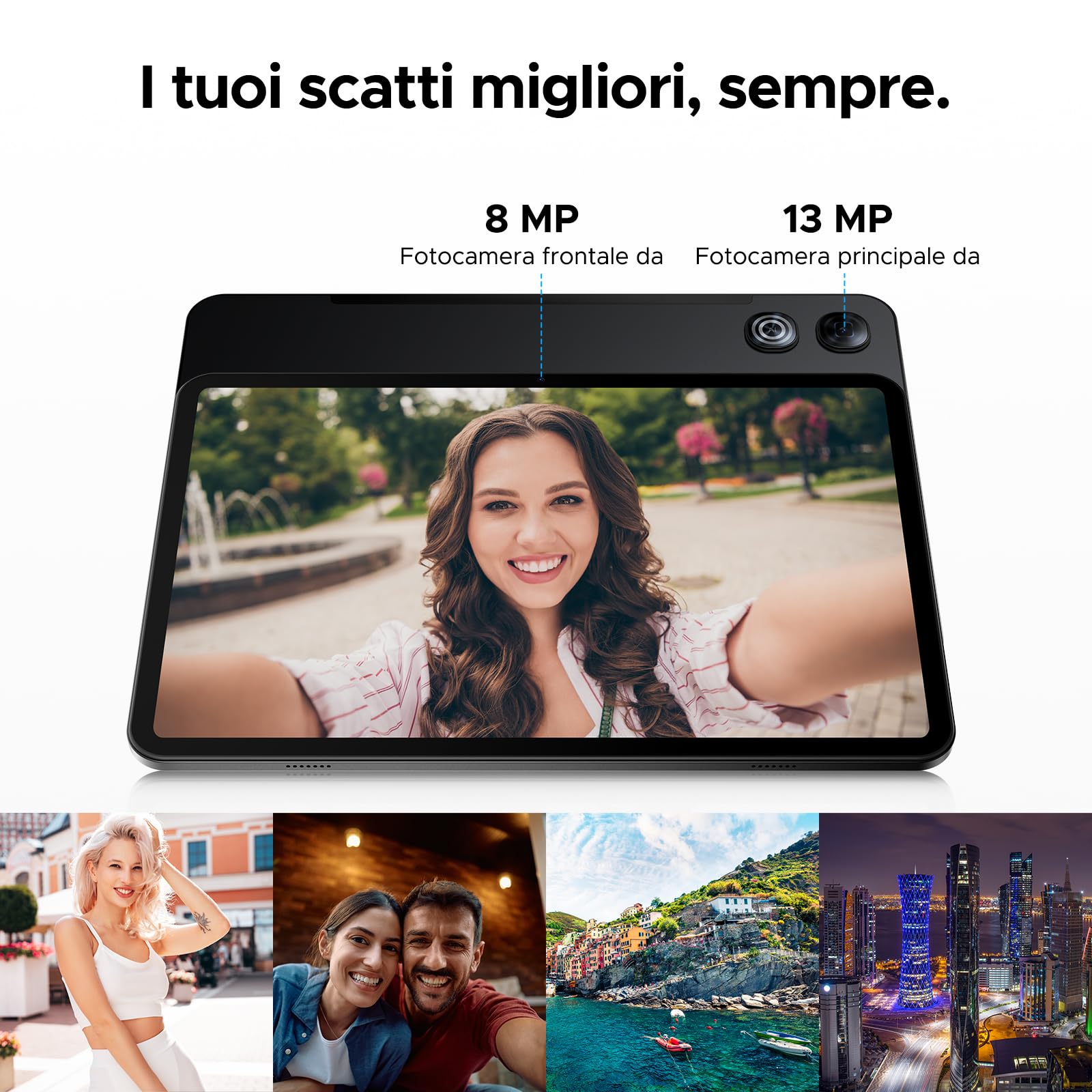 P13 Tablet 13 Pollici Android 16 e Gemini AI, 2.4K/120Hz, 48GB RAM+128GB ROM/2TB TF, 12000mAh/18W, T7280 Octa-Core, 13MP, Face ID/WiFi5/GPS/OTG, Tablet con Tastiera e Penna, Grigio