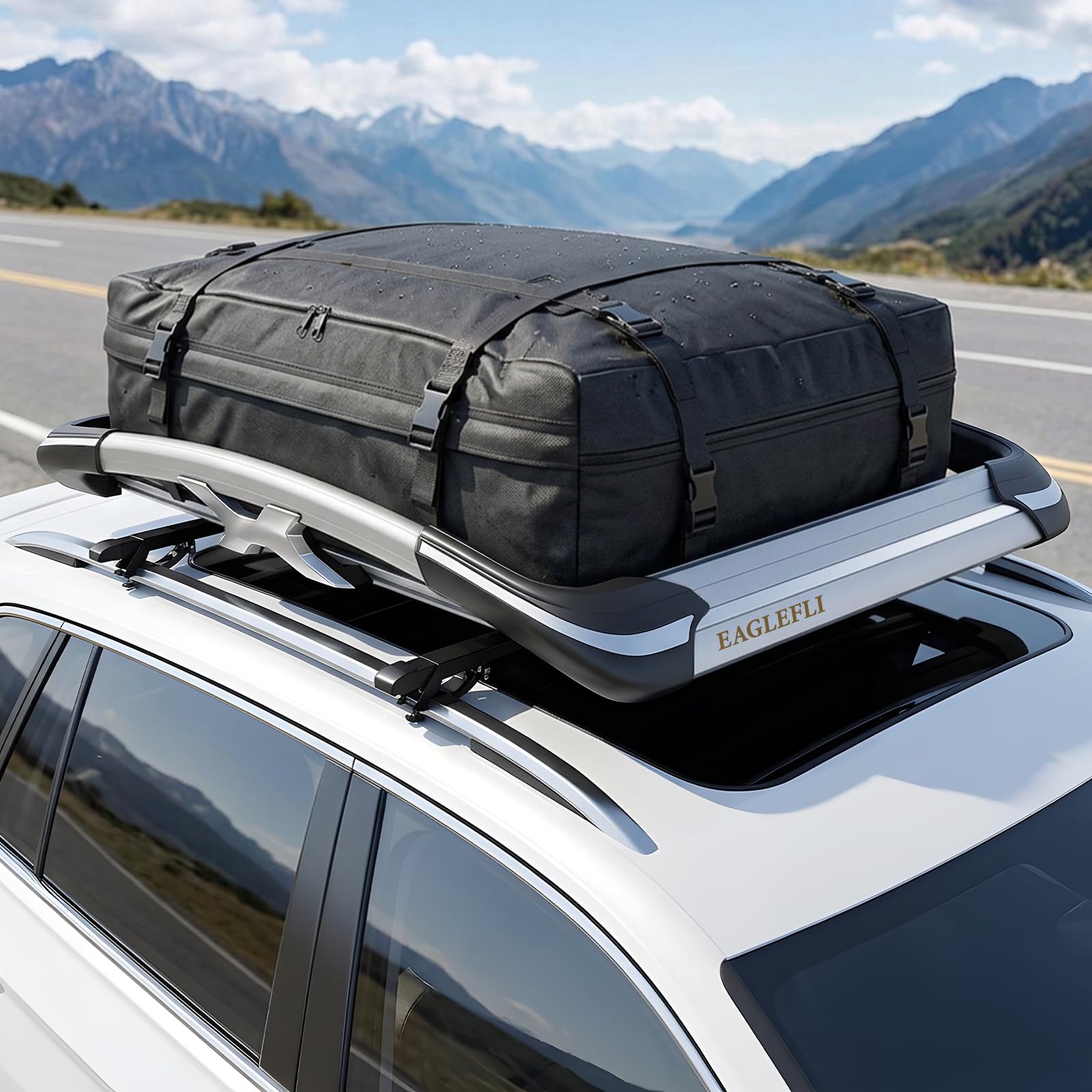 Dachkorb Auto, 1600X1100 mm große Aluminium-Dachgepäckträger, geeignet für SUV-Modelle und Pick-Up-Trucks, Silber Universal-Dachträger, Maximale Tragfähigkeit bis zu 100 kg