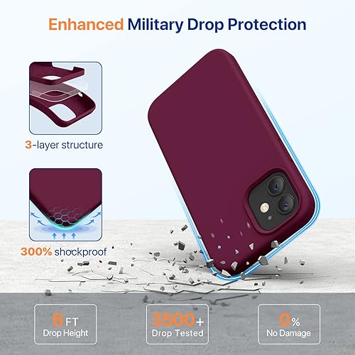 Miniatura 1326 de Miracase - Funda diseñada para iPhone 11 con protector de pantalla, funda de goma de silicona líquida, protección total contra caídas y a prueba