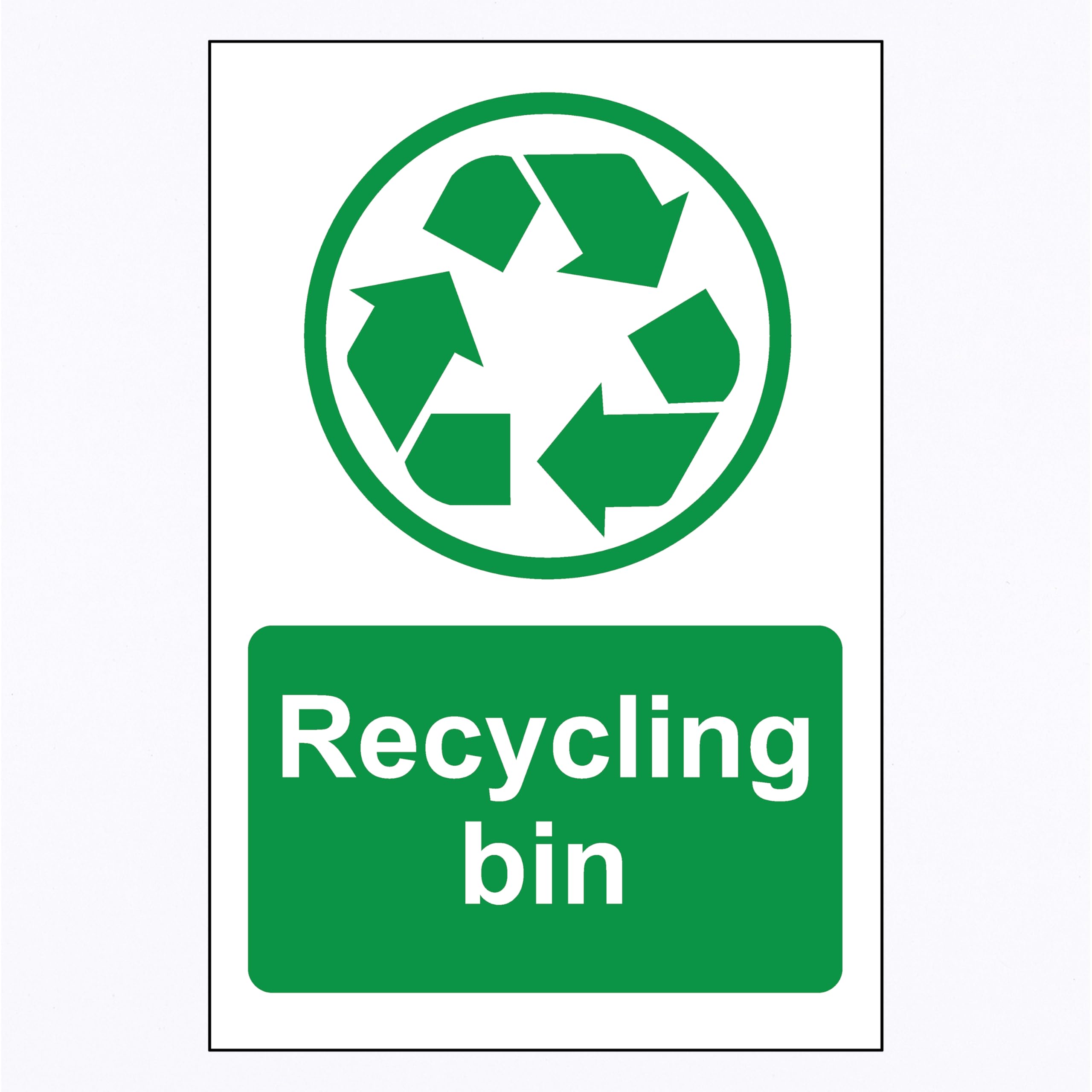 Cartel autoadhesivo para papelera de reciclaje, 300 x 200 mm (50)