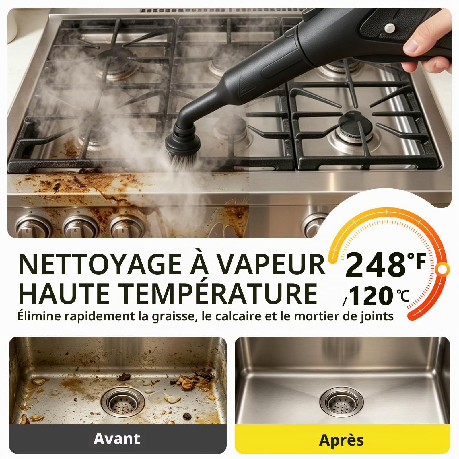 Nettoyeur à Vapeur, Machine à Vapeur Avec 21 Accessoires