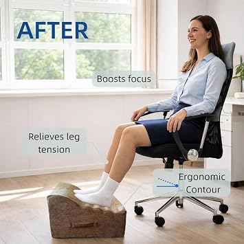 Foot Rest for Under Desk at Work, Non-Slip Office Foot Stool