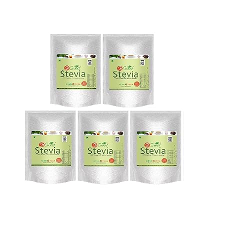 So Sweet Stevia Powder Sugar Free Natural Zero Calorie Sweetener - 1250gms (Pack of 05) (250Gm Each)