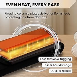 Herstyler Superstyler Onyx Ceramic Flat Iron - Ceramic Hair Straightener with Adjustable Temperature - Travel-Friendly Dual Voltage Flat Iron