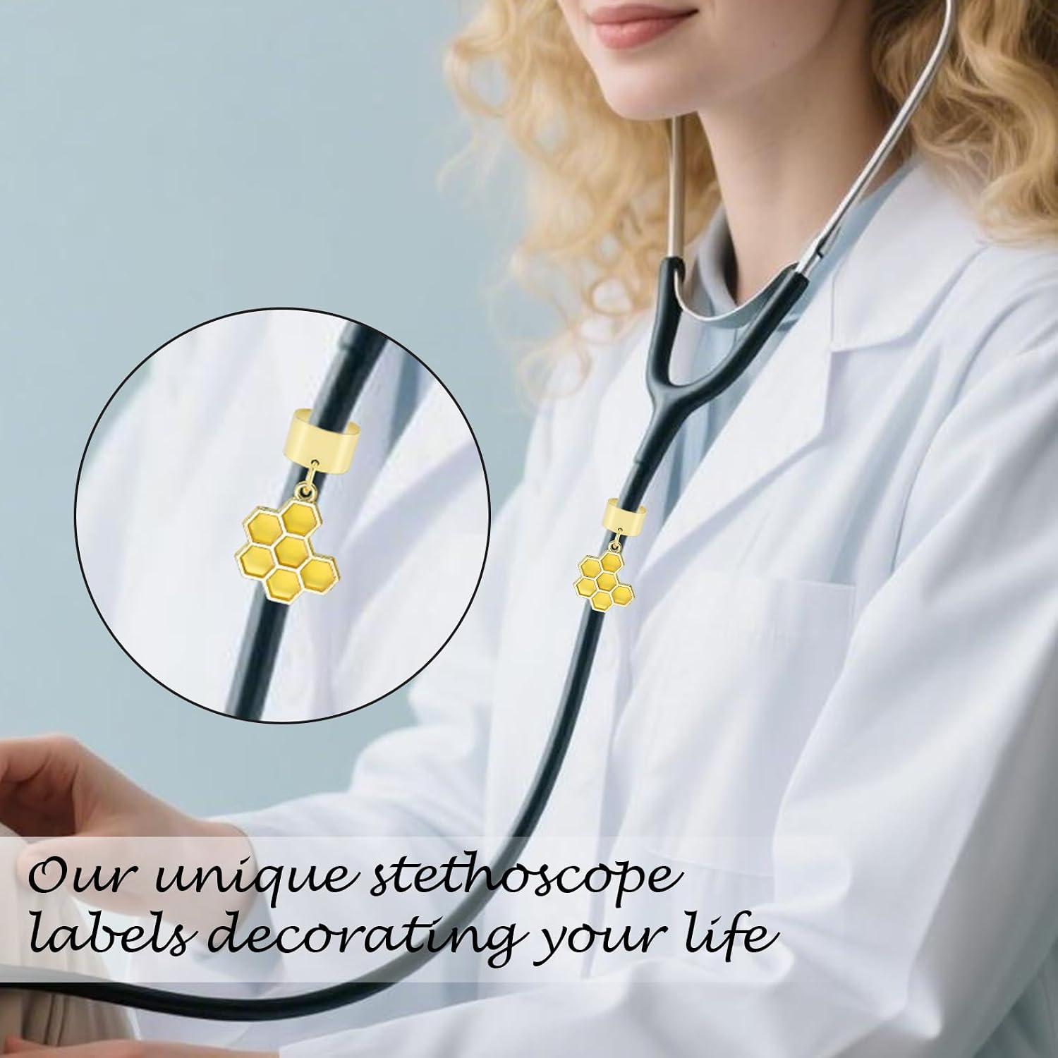 10 Pcs Stethoscope Charms for Nurses Personalized Stethoscope Charm with Daisy Flower Bee Pendants Gifts for Nurse Graduates Doctor Surgeons and Medical Assistant