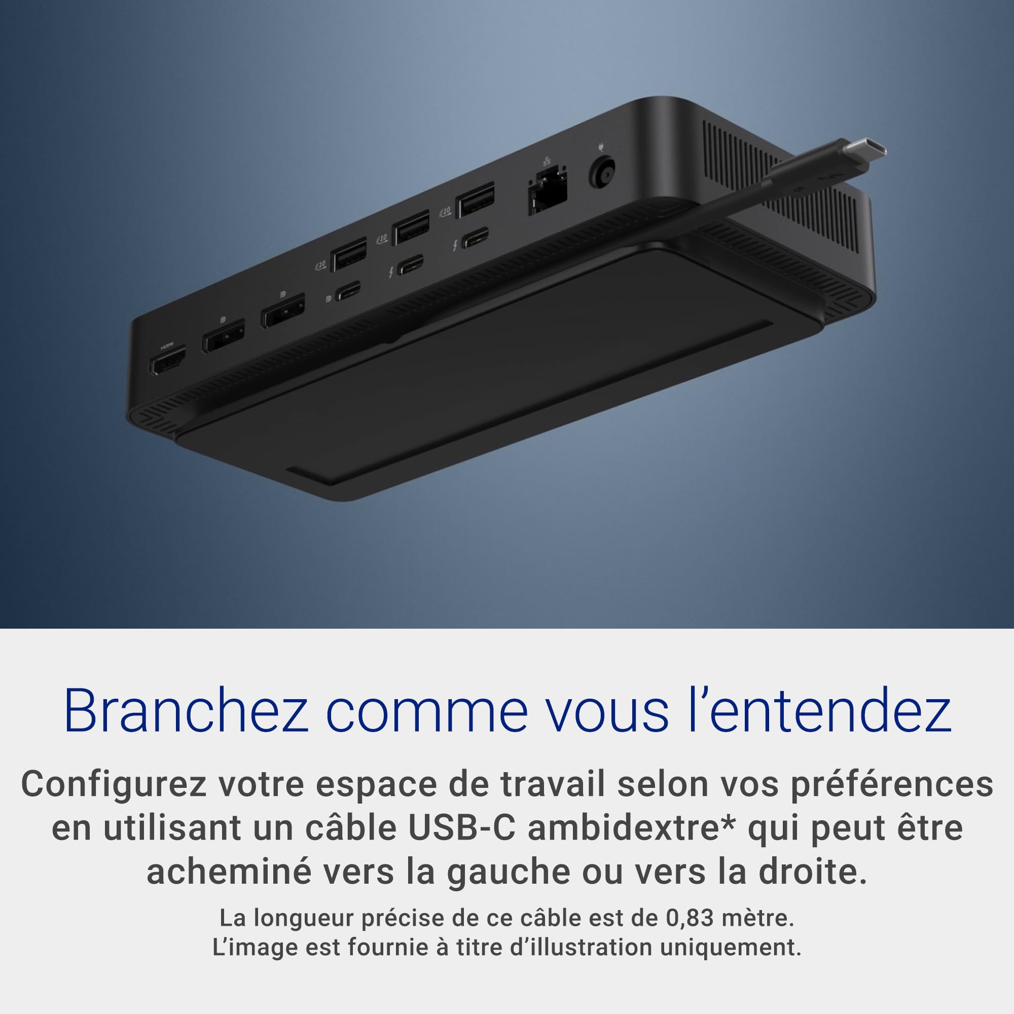 Dell Pro SD25TB5 Station d’Accueil Thunderbolt 5, 300W, 4 Écrans 4K 120Hz/8K