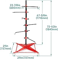 Vista 3 de HECASA Soporte de pintura de árbol de 72 pulgadas Soporte de panel ajustable poste central colgar puertas automotrices defensas parachoques