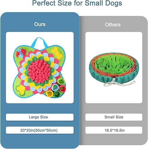 Miniatura 6 de Tapete de olfateo para perros, tapete de alimentación de perros de 20 x 20 pulgadas para entrenamiento de olores, alimentación lenta, tapete de