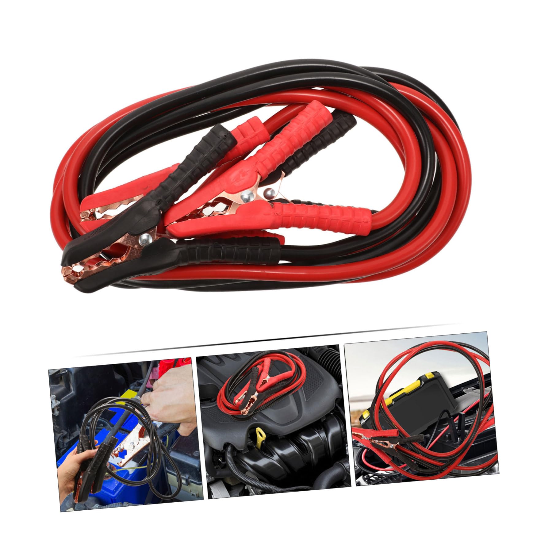 Cable de Arranque de Batería de Coche 2, 5m Cobre Plástico | Vehículo y Batería, Uso en Emergencias, Conexión Práctica y Cómoda, Referencia Eléctrica